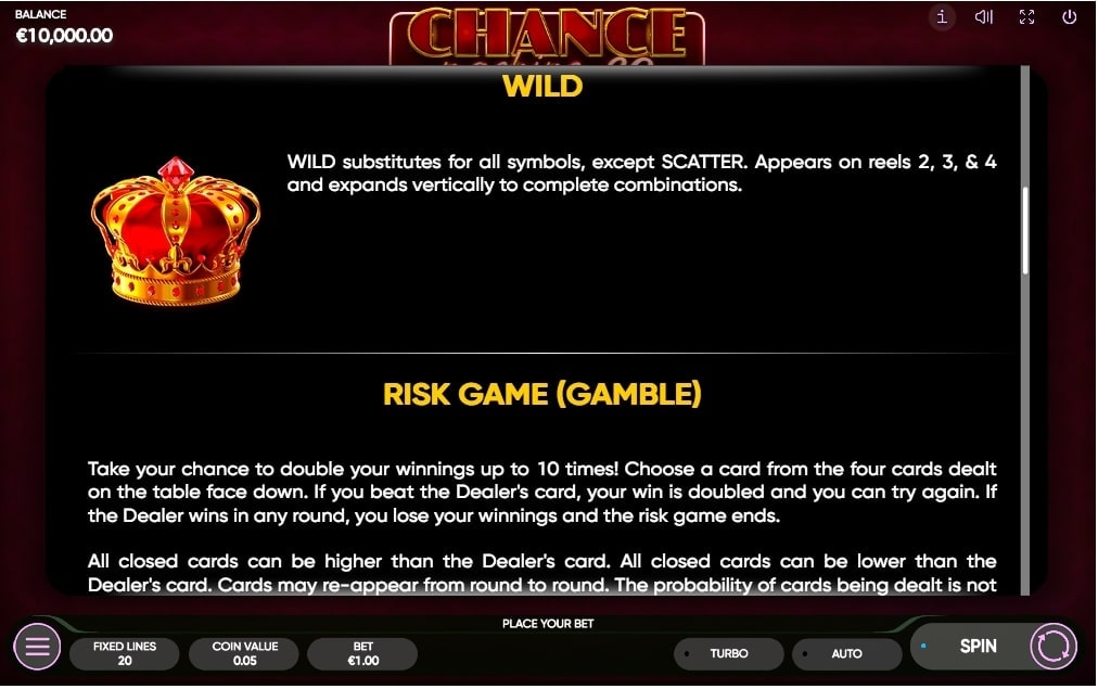 chance machine free spins